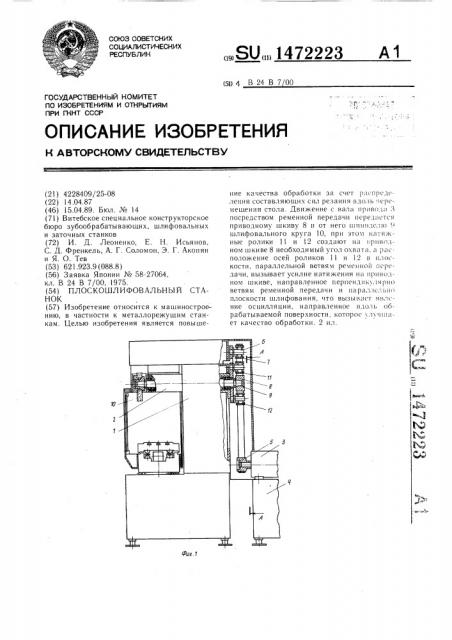 Плоскошлифовальный станок (патент 1472223)