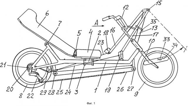 Велосипед с движением академической гребли (патент 2417919)
