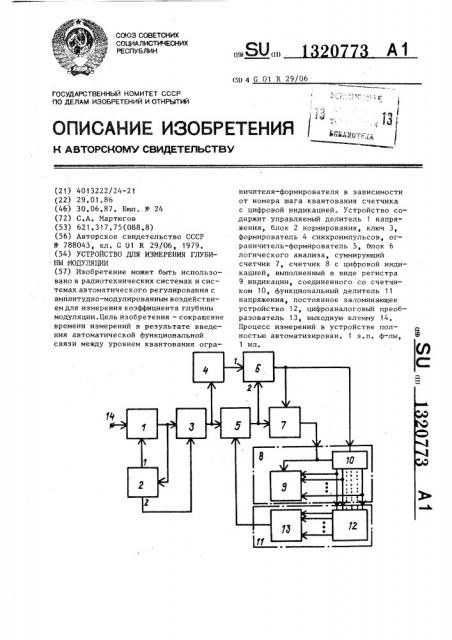 Устройство для измерения глубины модуляции (патент 1320773)