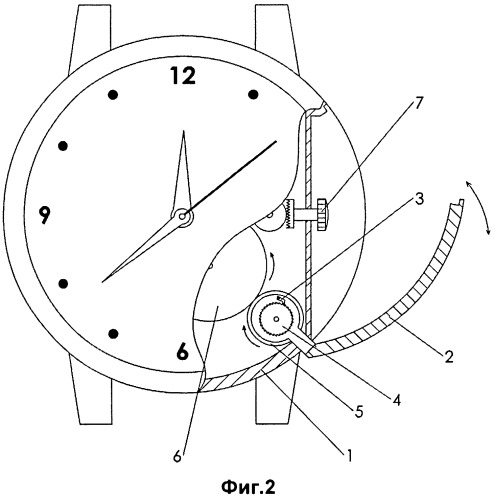 Часы с устройством завода часового механизма (патент 2558374)