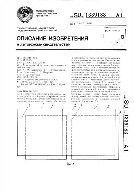 Покрытие (патент 1339183)