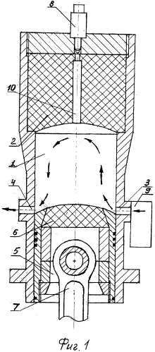 Двухтактный двигатель внутреннего сгорания (патент 2459094)