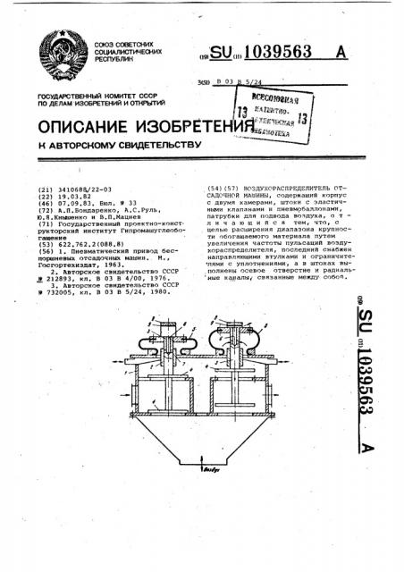 Воздухораспределитель отсадочной машины (патент 1039563)