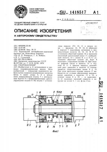 Гидроцилиндр (патент 1418517)