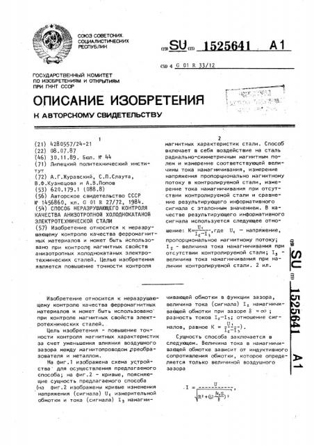 Способ неразрушающего контроля качества анизотропной холоднокатаной электротехнической стали (патент 1525641)