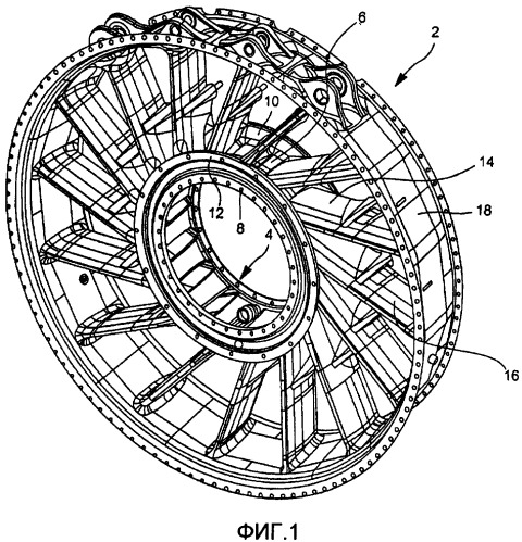 Ступица в сборе выпускного картера, выпускной картер, турбина и турбомашина (патент 2474700)