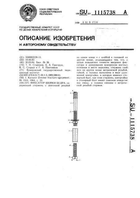 Фиксатор шейки бедра (патент 1115738)