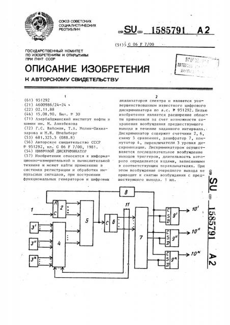 Цифровой дискриминатор (патент 1585791)