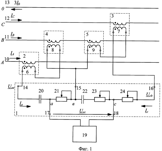 Измерительный преобразователь тока обратной последовательности (патент 2428705)