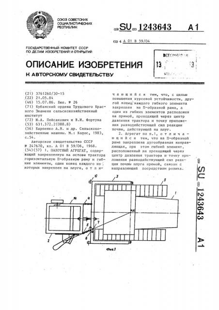 Пахотный агрегат (патент 1243643)