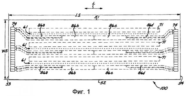 Узкая многоцветная струйная печатающая головка (патент 2264919)