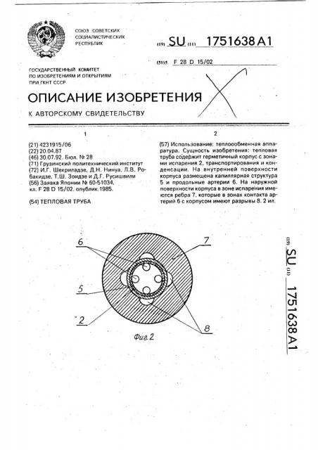 Тепловая труба (патент 1751638)