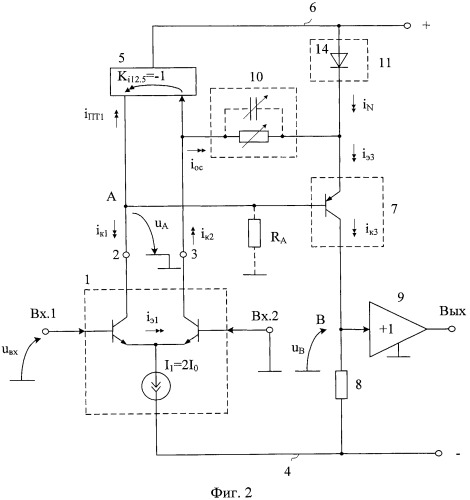 Операционный усилитель с цепью коррекции коэффициента усиления (патент 2459348)