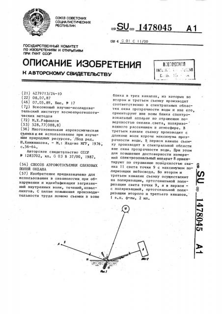 Способ аэрофотосъемки сликовых полей океана (патент 1478045)