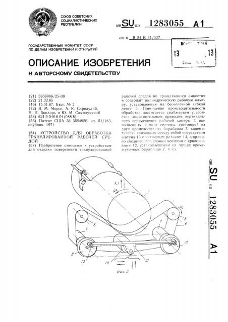 Устройство для обработки гранулированной рабочей средой (патент 1283055)