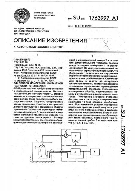 Способ измерения контактной разности потенциалов (патент 1763997)