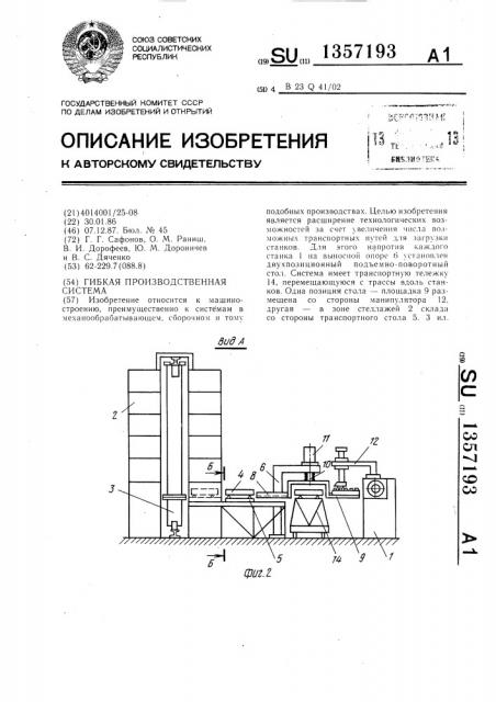 Гибкая производственная система (патент 1357193)