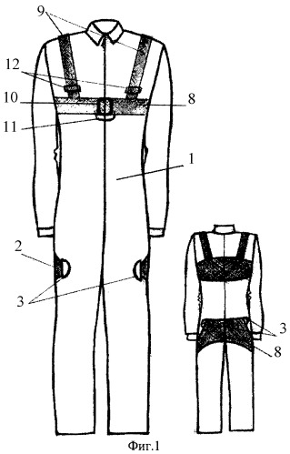 Рабочая одежда с ремнями безопасности (патент 2318557)