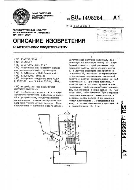 Устройство для перегрузки сыпучего материала (патент 1495254)