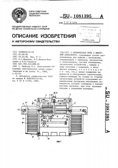 Термическая печь с инертной атмосферой (патент 1081395)