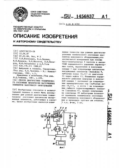 Способ диагностики технического состояния циклически нагруженных элементов вакуумного оборудования (патент 1456837)