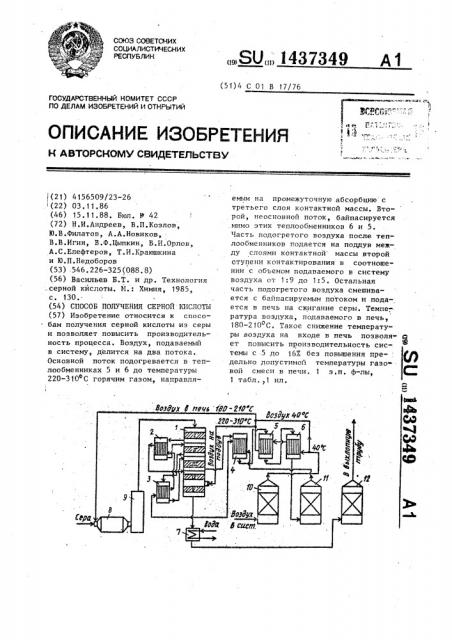 Способ получения серной кислоты (патент 1437349)