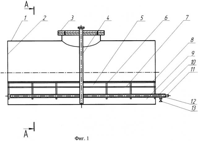 Горизонтальный резервуар для вязких и застывающих жидкостей (патент 2393105)