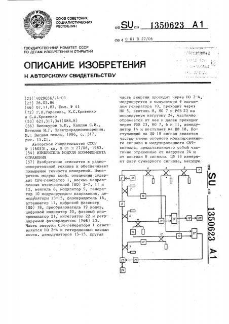 Измеритель модуля коэффициента отражения (патент 1350623)