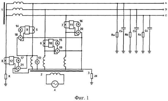 Способ определения параметров изоляции сети с глухозаземленной нейтралью напряжением до 1 кв (патент 2271016)