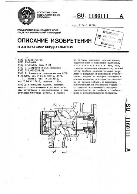 Винтовая машина (патент 1160111)