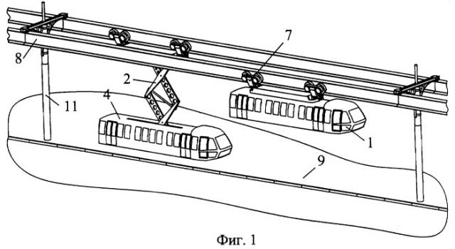 Способ перевозки пассажиров и грузов с помощью монорельсовой транспортной системы (патент 2267418)