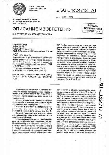 Способ получения импульсного пучка поляризованных электронов (патент 1624713)