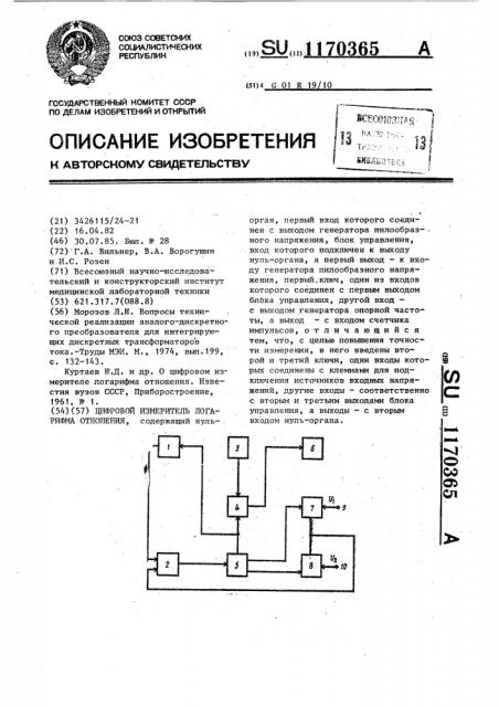 Цифровой измеритель логарифма отношения (патент 1170365)