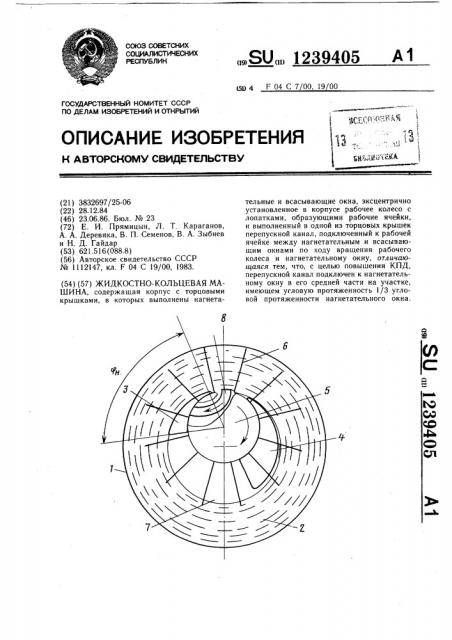 Жидкостно-кольцевая машина (патент 1239405)