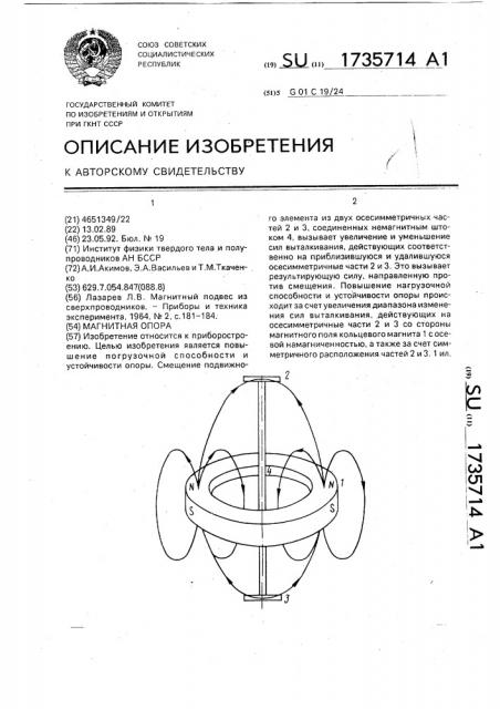 Магнитная опора (патент 1735714)