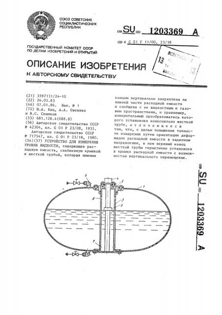 Устройство для измерения уровня жидкости (патент 1203369)