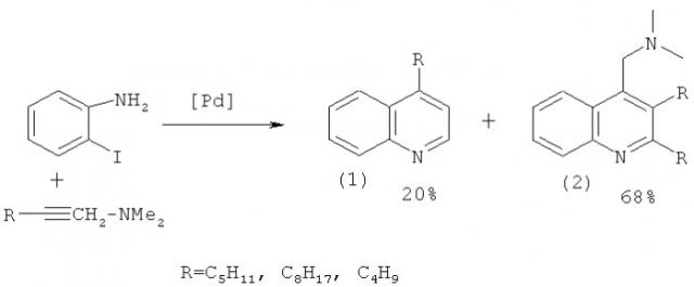 Способ совместного получения 4-алкилхинолина и (2,3-диалкил-4-хинолинил)-n,n-диметилметанамина (патент 2440341)