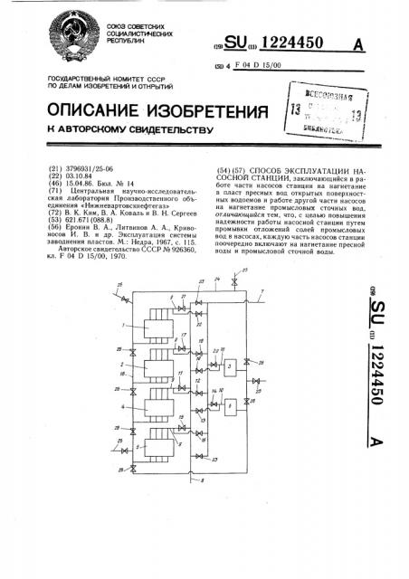 Способ эксплуатации насосной станции (патент 1224450)