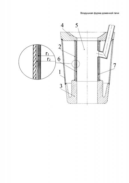 Воздушная фурма доменной печи (патент 2633685)
