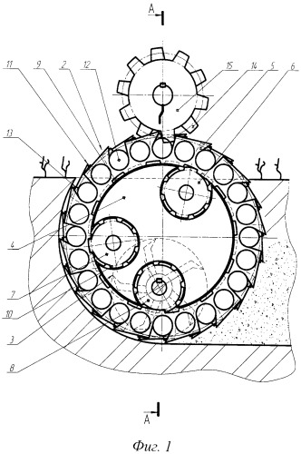 Устройство для внутрипочвенного роторного фрезерования с улучшенной очисткой механического привода от грунта (патент 2548996)