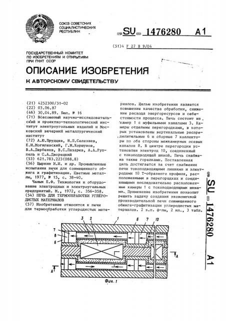 Печь для термообработки углеродистых материалов (патент 1476280)