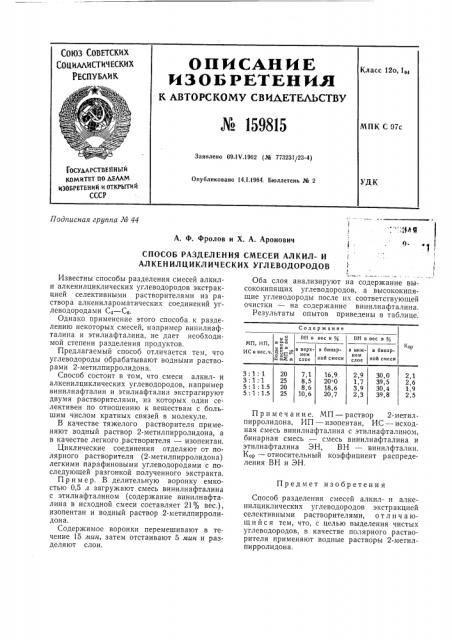 Патент ссср  159815 (патент 159815)