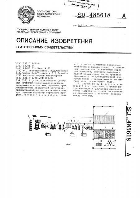 Способ получения сортовых профилей (патент 485618)