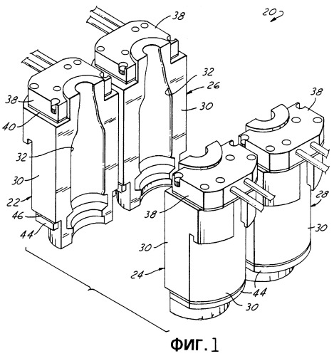 Литейные формы для стеклянной посуды и способ охлаждения литейной формы (патент 2243942)