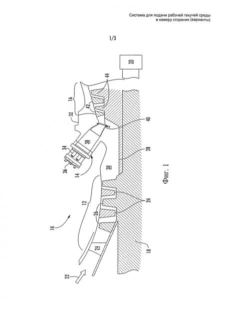 Система для подачи рабочей текучей среды в камеру сгорания (варианты) (патент 2613764)