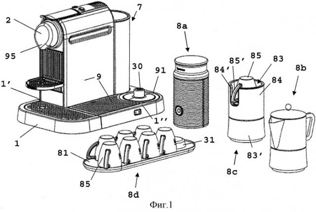 Машина, комбинируемая со вспомогательными устройствами, для приготовления жидкой еды или напитков (патент 2506875)