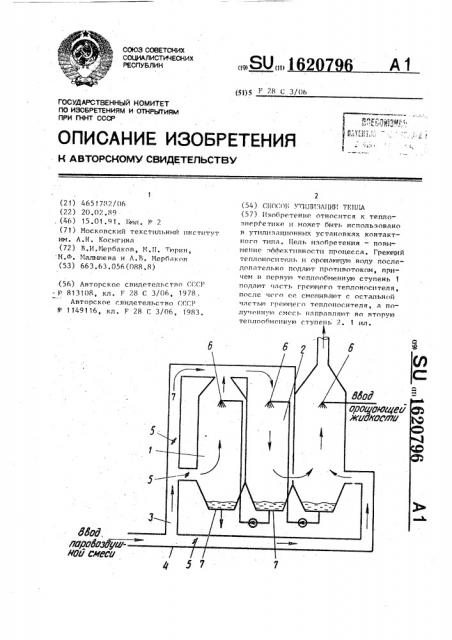 Способ утилизации тепла (патент 1620796)