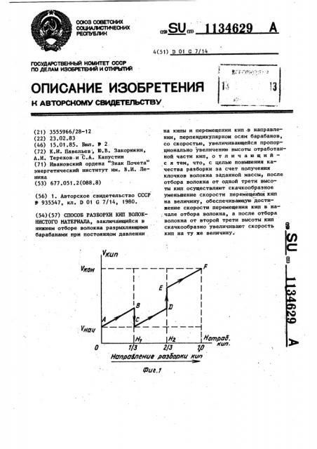 Способ разборки кип волокнистого материала (патент 1134629)