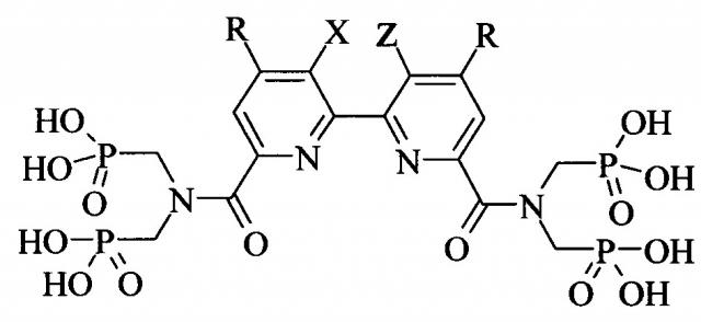 Производные полигетероарил-бис[карбонилнитрилоди(метилен)]тетракис(фосфоновых кислот) и способ их получения (патент 2645670)