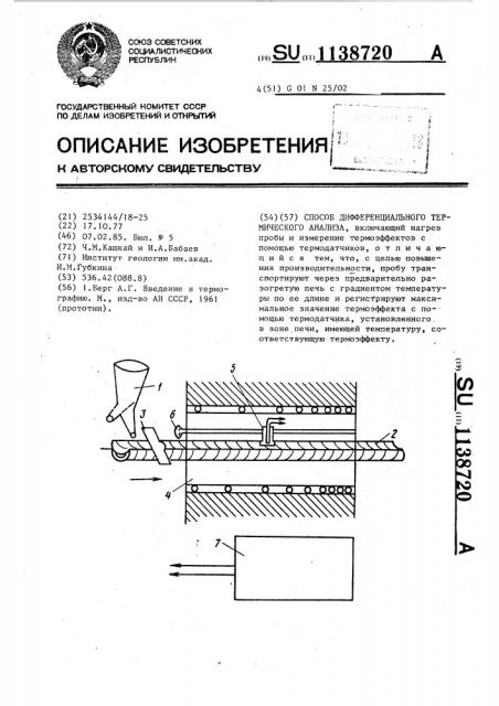 Способ дифференциального термического анализа (патент 1138720)